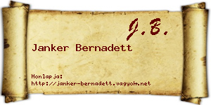 Janker Bernadett névjegykártya